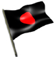 Черный с красным кругом в центре флаг